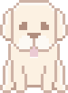 Pixelated panting dog